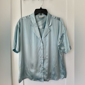 Vintage DVF Blue Silk Shirt